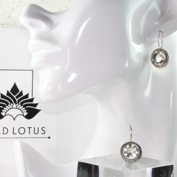 Crystal Quartz Halo Earrings - Picture 2 of 2